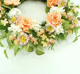 AMF0RESJ close-up wreath reveals handmade detailing for porch display.