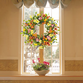 AMF0RESJ front door wreath adds curb appeal and welcomes guests.