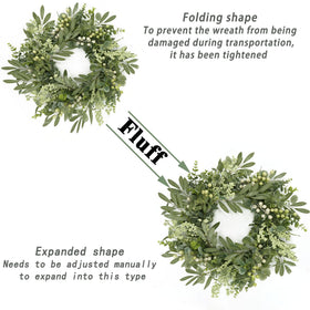 AMF0RESJ olive leaves and berries wreath for porch or window decor