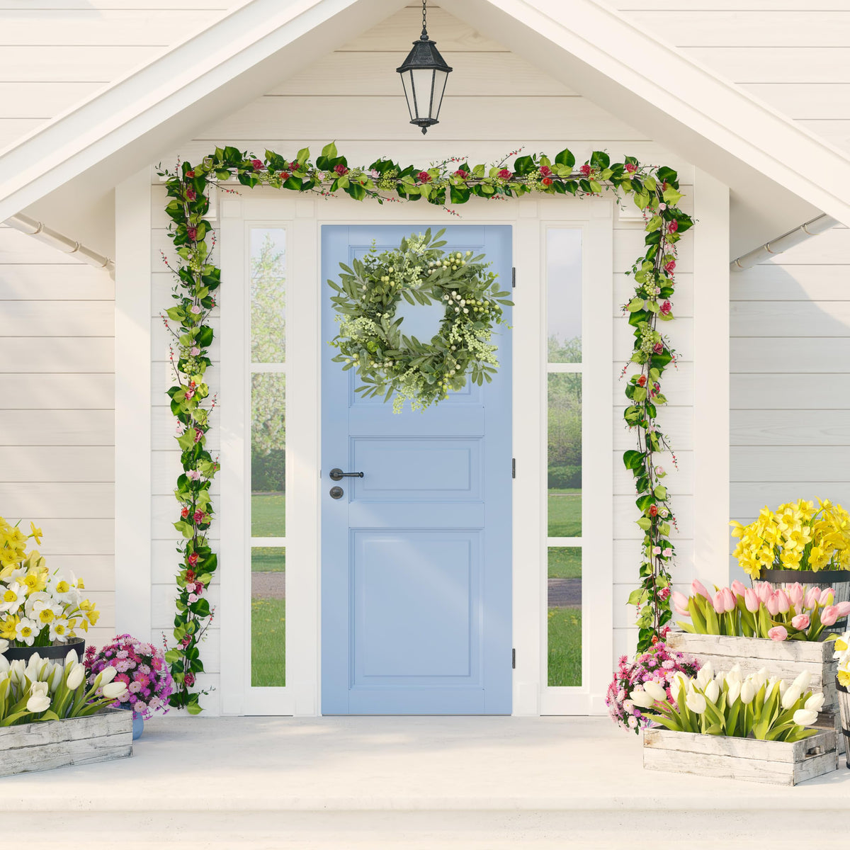 AMF0RESJ farmhouse-style wreath for cozy decor