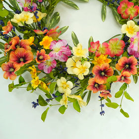 AMF0RESJ handcrafted floral wreath highlights artisan detail suitable for living spaces.
