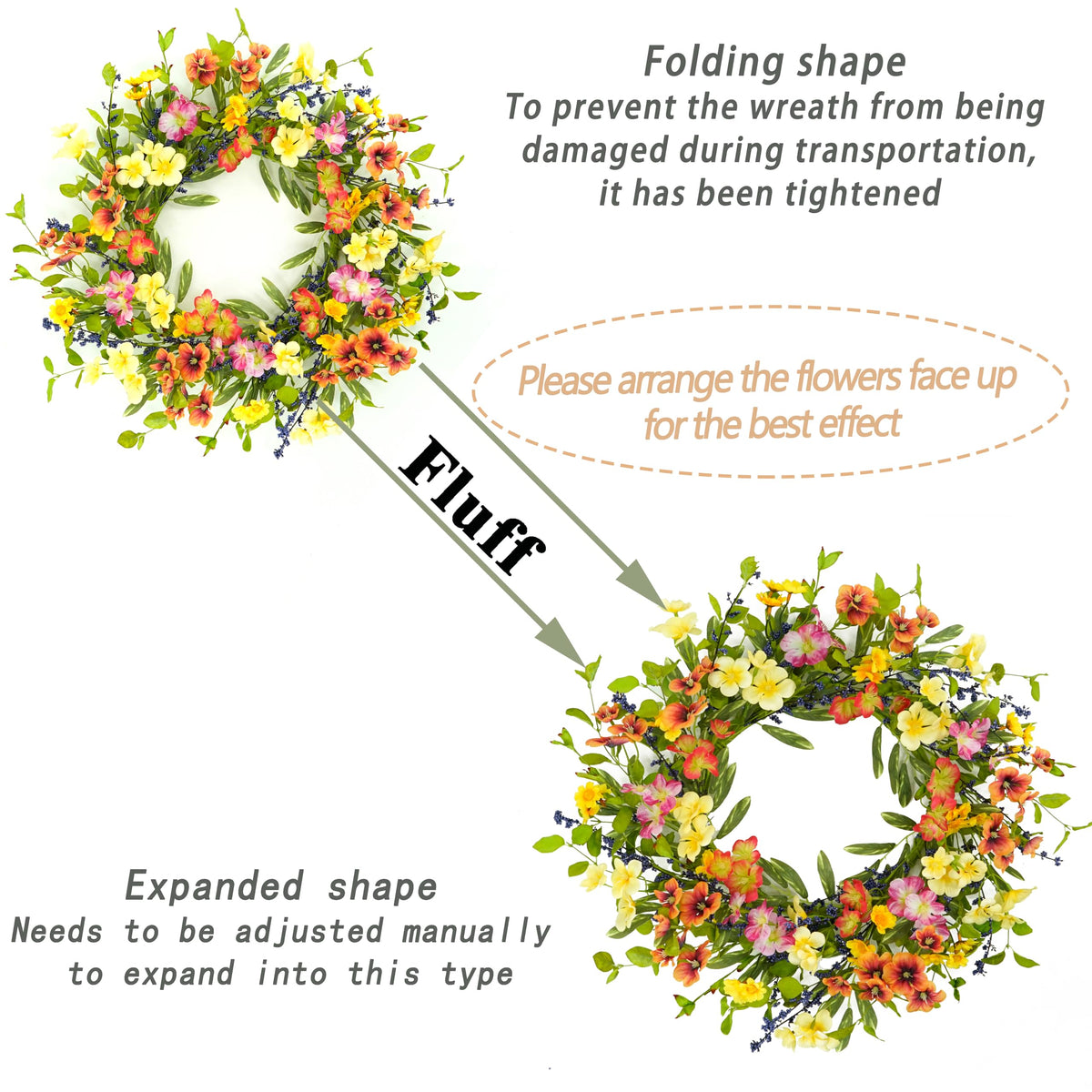 AMF0RESJ packaging in white gift box protects the wreath during shipping.