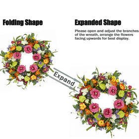 AMF0RESJ wreath displayed indoors and outdoors on door, window, or wall.