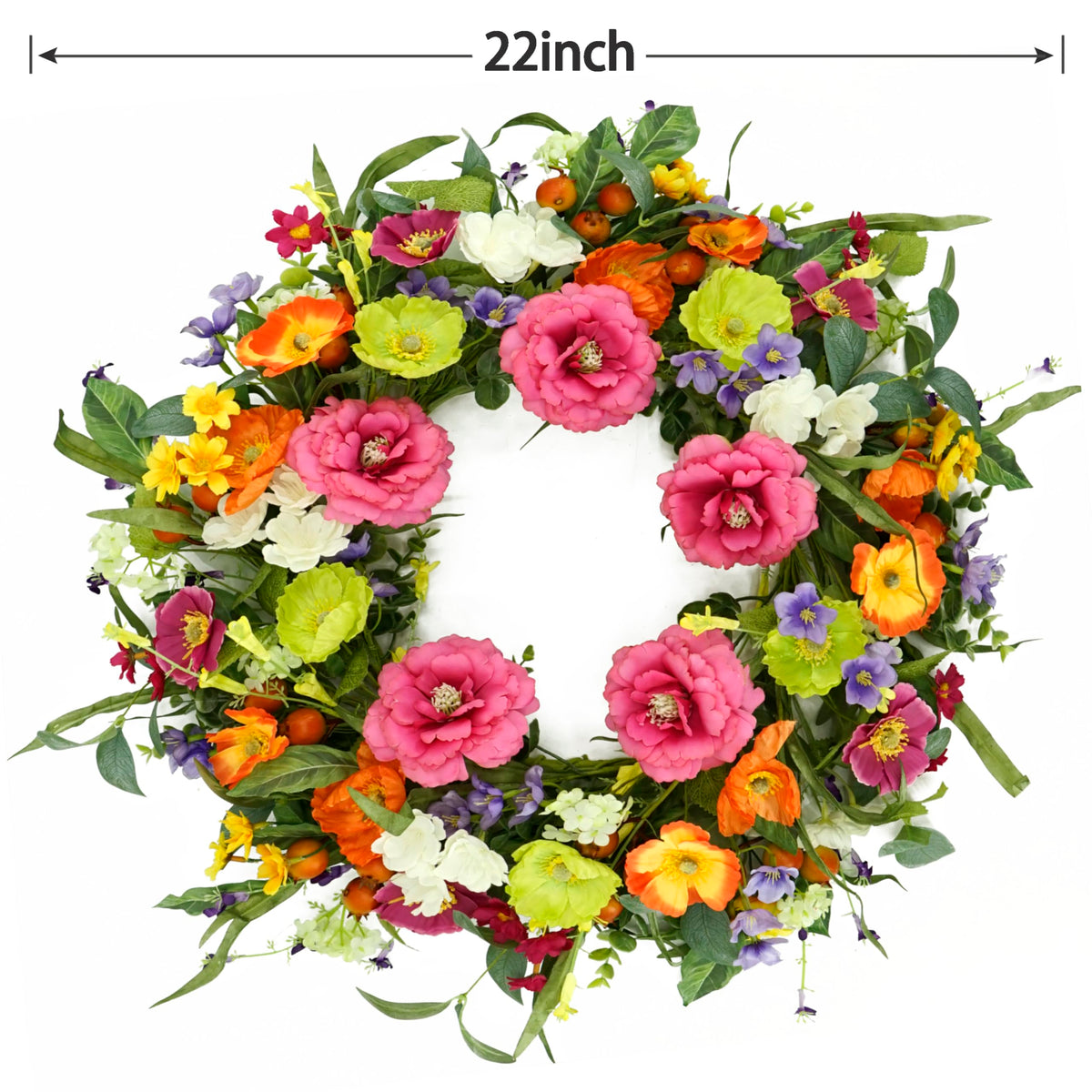 AMF0RESJ wreath detail highlighting lavender accents and green leaves for garden-inspired decor.