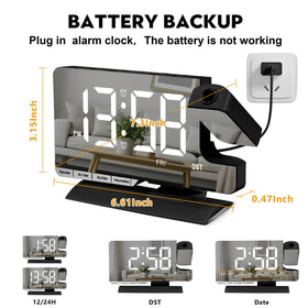 Amgico projector rotates 180 degrees to project time on wall or ceiling clearly
