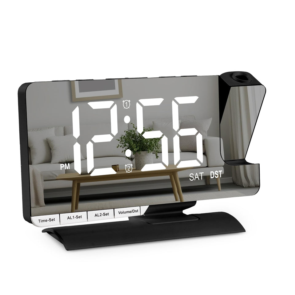 Amgico Projection Alarm Clock display with large digits for easy reading day and night