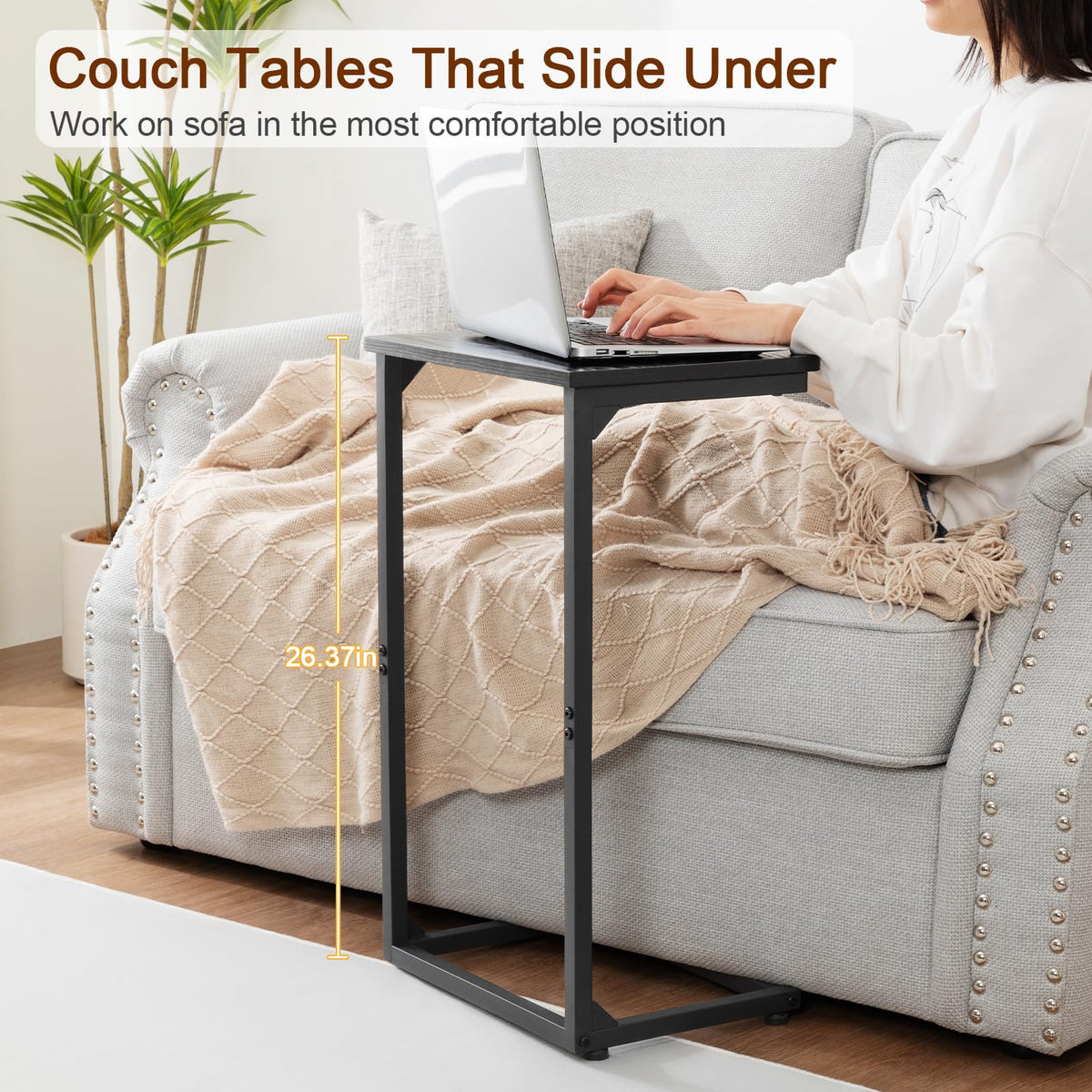 AMHANCIBLE end table used as TV tray in living room for meals.