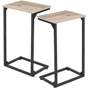 AMHANCIBLE C-shaped end table tucked under sofa for easy access