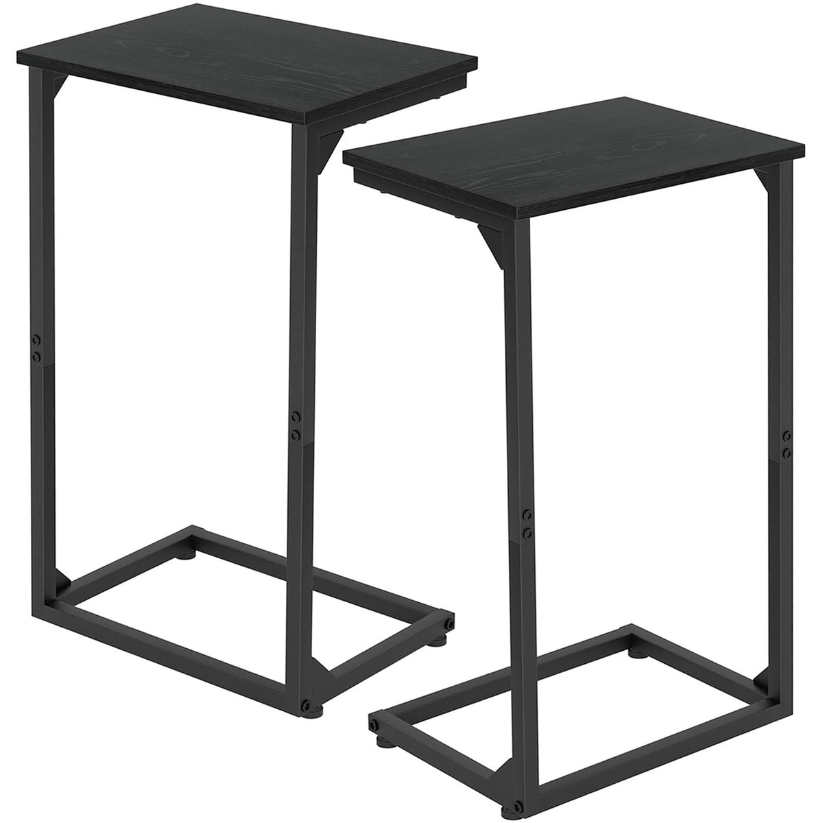 AMHANCIBLE C-shaped end table sliding under sofa for easy snacks.