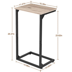 AMHANCIBLE C-shaped end table with FSC-certified wood top