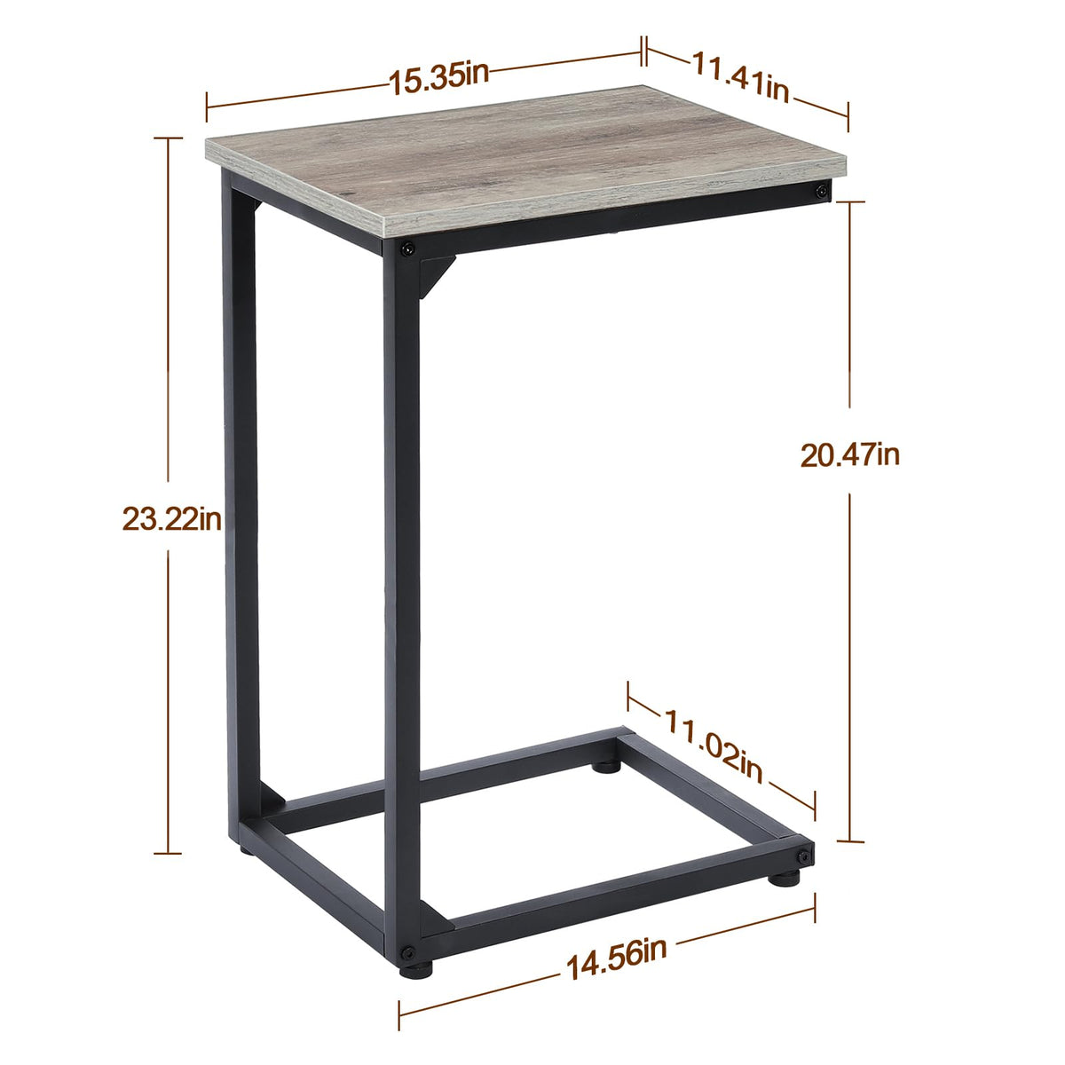 AMHANCIBLE C-shaped end table lightweight and portable for easy room-to-room movement