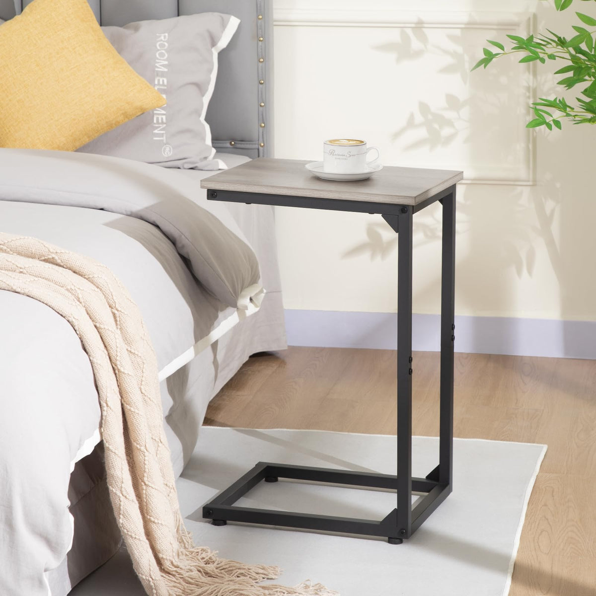 AMHANCIBLE C-shaped end table multipurpose for snacks and laptop