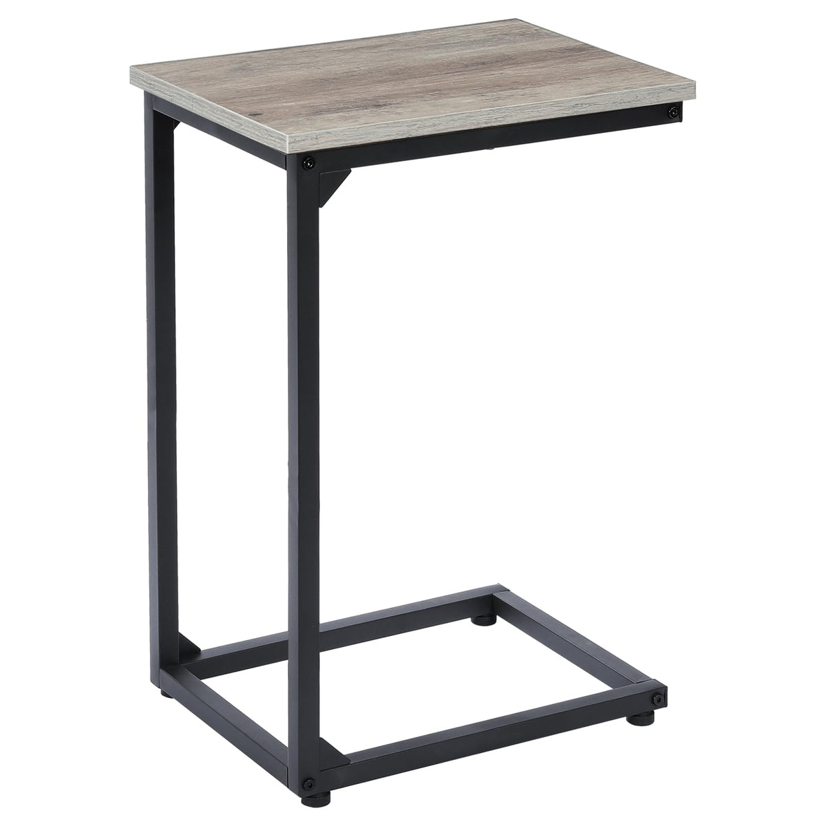 AMHANCIBLE C-shaped end table under sofa gray, easy reach for drinks