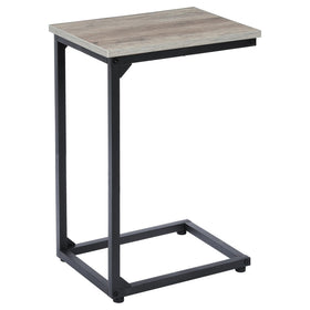 AMHANCIBLE C-shaped end table under sofa gray, easy reach for drinks
