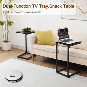AMHANCIBLE C Shaped Side Table ships with quick assembly in about 20 minutes