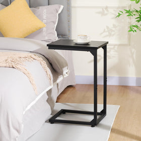 AMHANCIBLE C Shaped Side Table top uses FSC-certified wood for eco-conscious choice