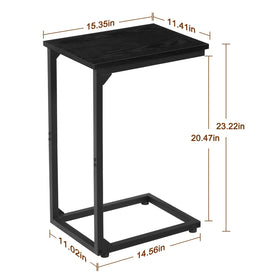 AMHANCIBLE C Shaped Side Table acts as a portable laptop desk on the sofa