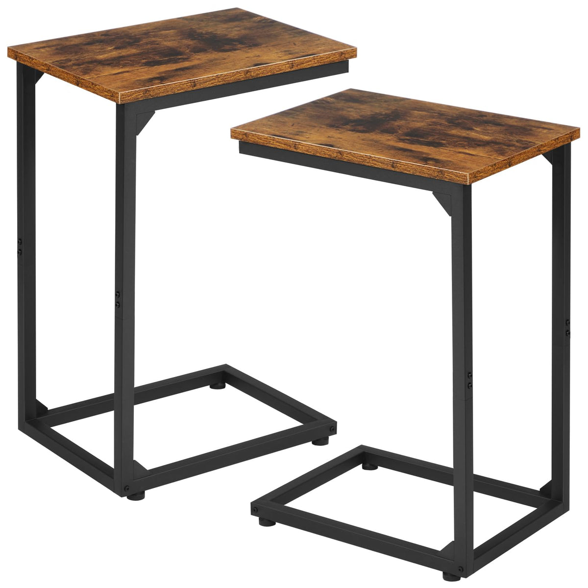 AMHANCIBLE C shaped side table under sofa for easy reach.