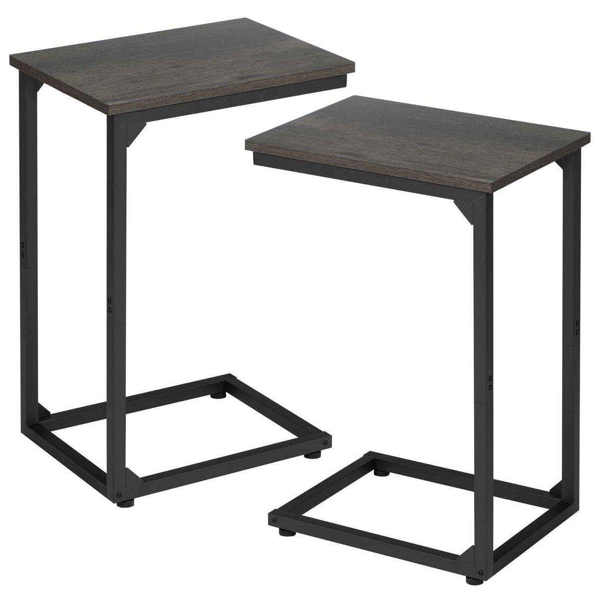 AMHANCIBLE C-shaped side table tucked under sofa for easy reach