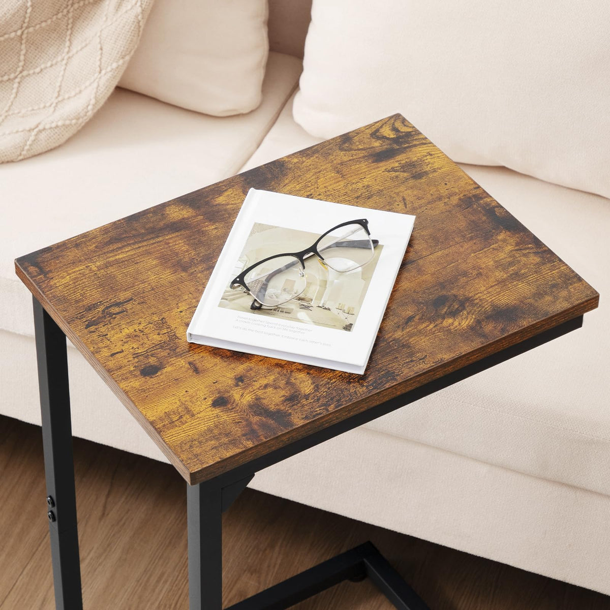 AMHANCIBLE end table with quick assembly and labeled parts