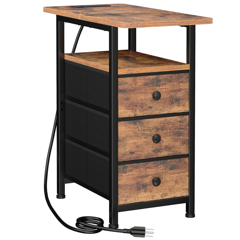 AMHANCIBLE end table with charging station for easy device access.