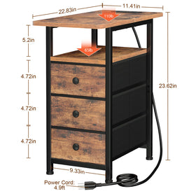 AMHANCIBLE end table dimensions help plan compact room layouts.