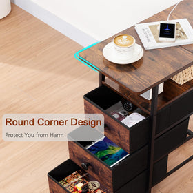 AMHANCIBLE FSC-certified wood top supports light decor and essentials.