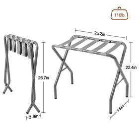 AMHANCIBLE luggage rack adjustable-feet protect floors from scratches.