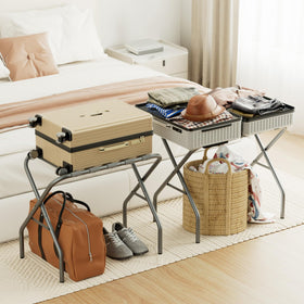 AMHANCIBLE luggage rack assembled-sturdy frame ensures stable support.
