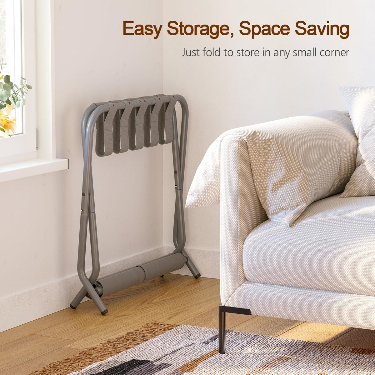 AMHANCIBLE luggage rack bottom shelf supports 22 pounds for shoes or essentials