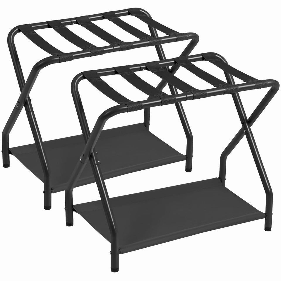 AMHANCIBLE luggage rack pair folded for easy storage and space saving