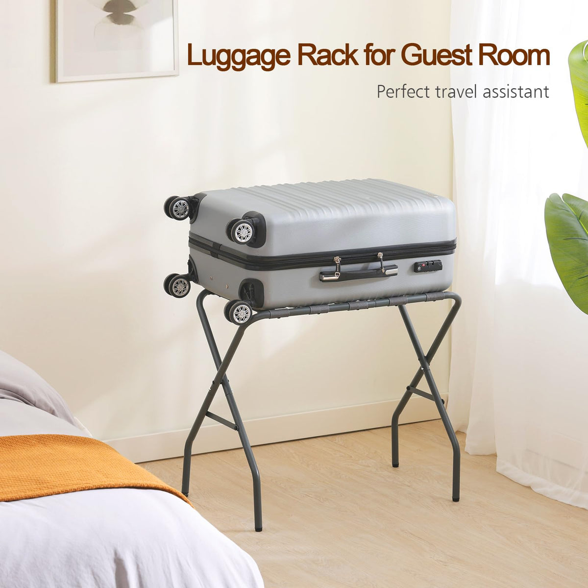 AMHANCIBLE luggage rack quick-assembly with included Allen key for easy setup.