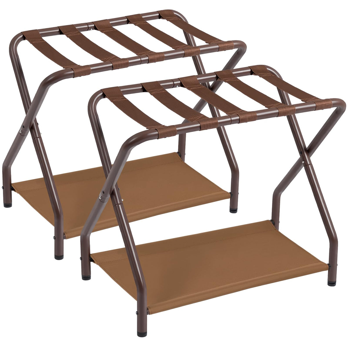 AMHANCIBLE luggage rack set of 2 folded for compact closet storage.