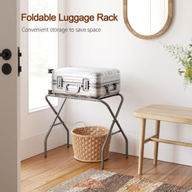 AMHANCIBLE luggage rack steel-frame nylon-straps secures suitcase safely.