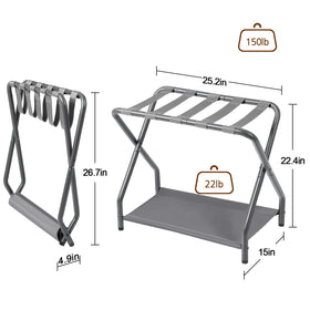 AMHANCIBLE luggage rack top shelf holds up to 110 pounds for easy packing
