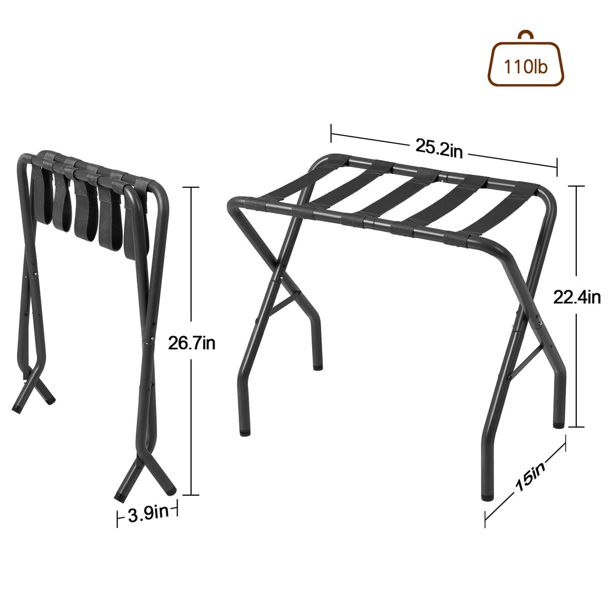 AMHANCIBLE luggage rack two-pack provides versatile guest room storage.