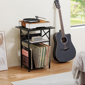 AMHANCIBLE record player stand packaging and tools suggest an easy setup.
