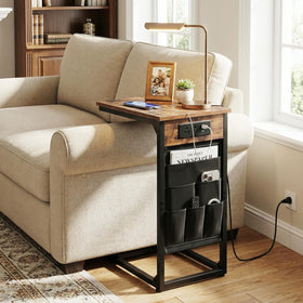 AMHANCIBLE rustic brown finish top enhances warm, durable look
