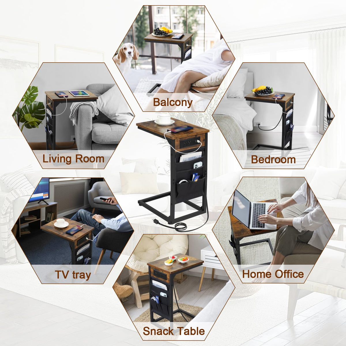 AMHANCIBLE six-pocket design helps organize remotes, cords, and notes