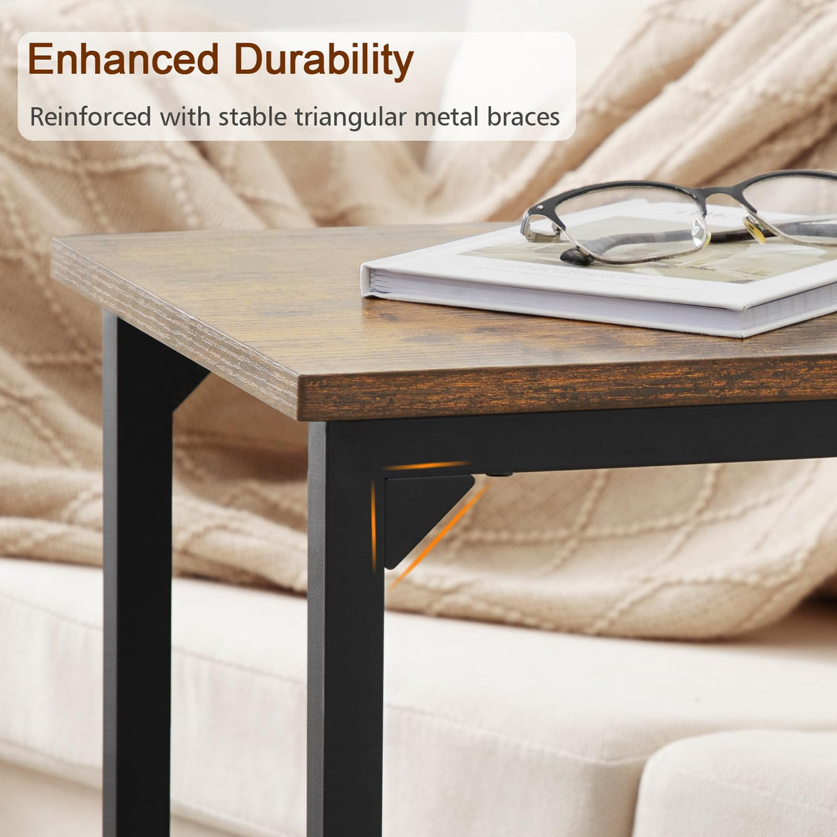 AMHANCIBLE small side table placed in a living room setup