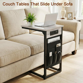 AMHANCIBLE TV tray set of 2 with storage bag keeps remotes organized.
