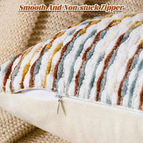 AmHoo chenille pattern detail showcases 3D geometric texture.