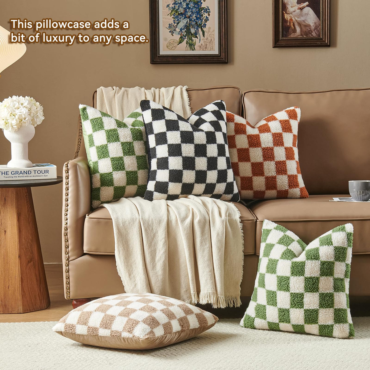 AmHoo two-pack pillow covers ideal for living room or bedroom.