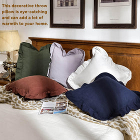 AmHoo cream pillow cover in living room setting, versatile decor.