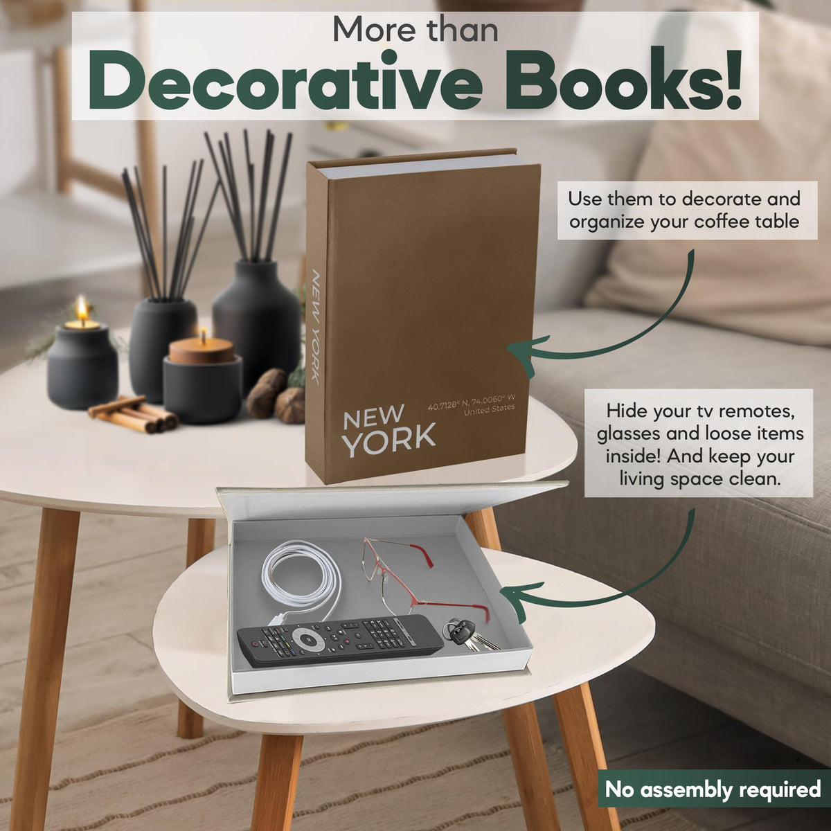 AMINALUX embossed-titles London New York book boxes add elegant focal point