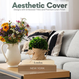 AMINALUX shelf-layering display using neutral linen boxes for texture