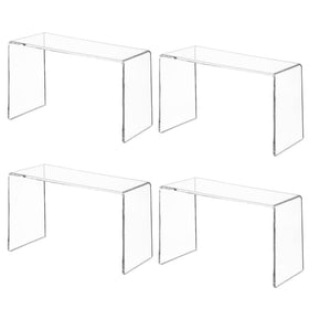 Aminigram 4-pack acrylic risers display items clearly for organized shelves.