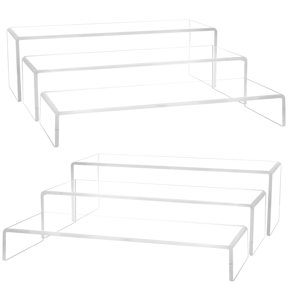 Aminigram large acrylic display risers, three-height set boosts visibility for collectibles.