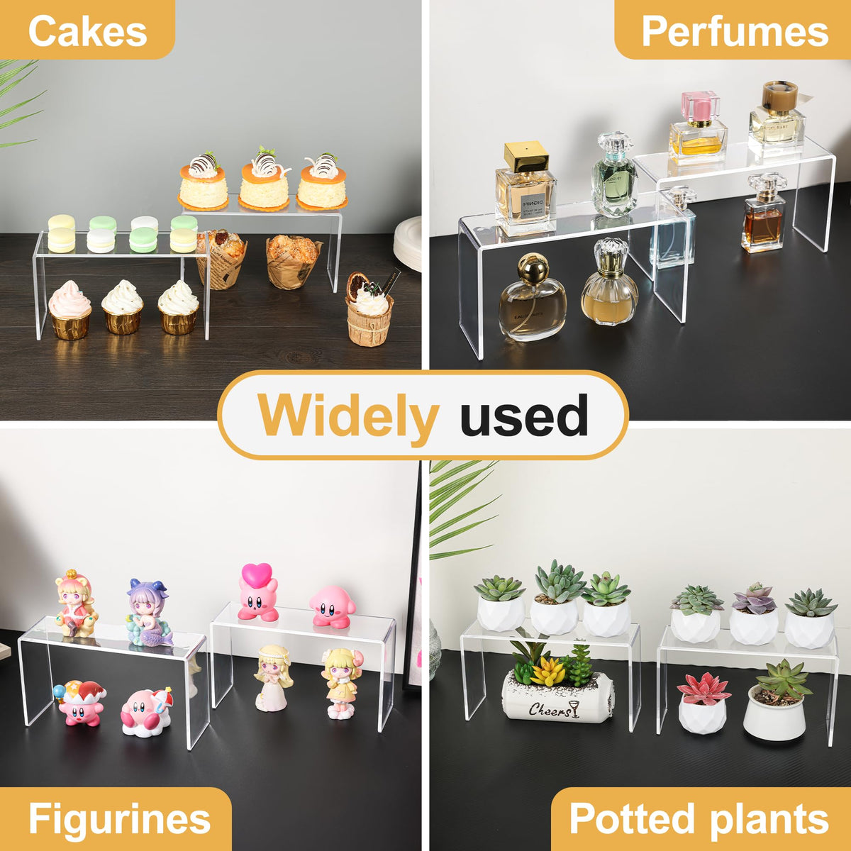 Aminigram durable 4mm acrylic stands withstand varied weights on display.