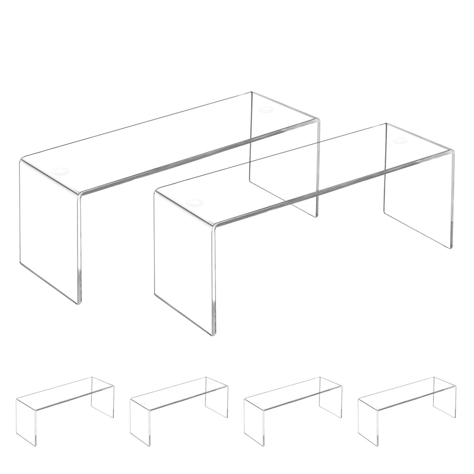 Aminigram four-pack large acrylic risers for clear, multi-level displays.